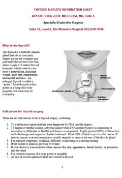 Thyroid Surgery Information Sheet